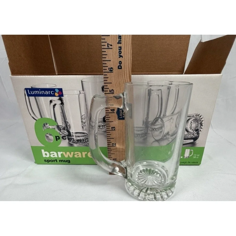 Luminarc Beer Glass Mugs Set Of 6 New‎ Barware